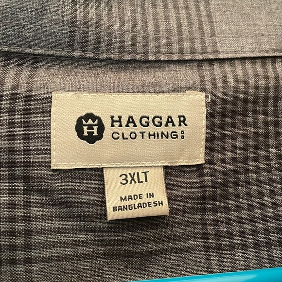 NWT Haggar Clothing Men’s short sleeve plaid shirt 3XLT - Picture 3 of 3